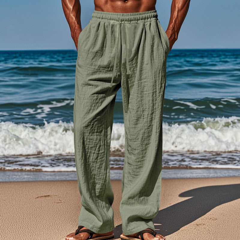 Herren Strandhose Bequem Elastisch mit Taschen