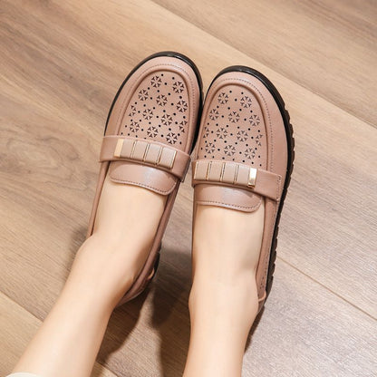 Damen Slipper Bequem Elegant mit Riemen und Cutouts