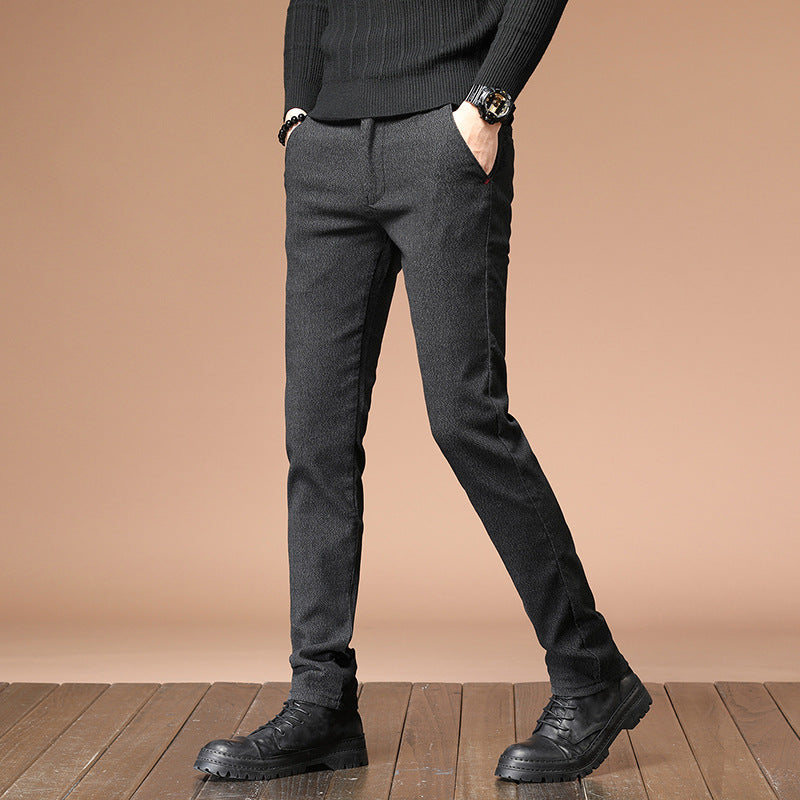 Elegante Herrenhose Grobstrick Modern Schwarz