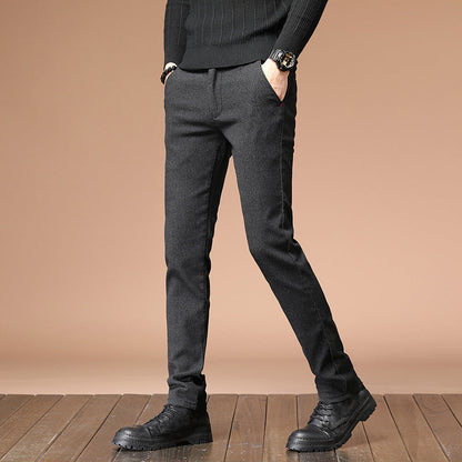 Elegante Herrenhose Grobstrick Modern Schwarz