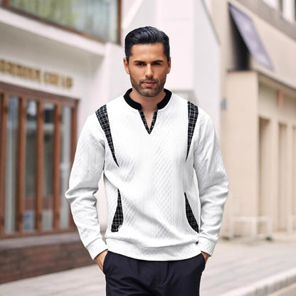 Herren Pullover Strick Modern Karomuster