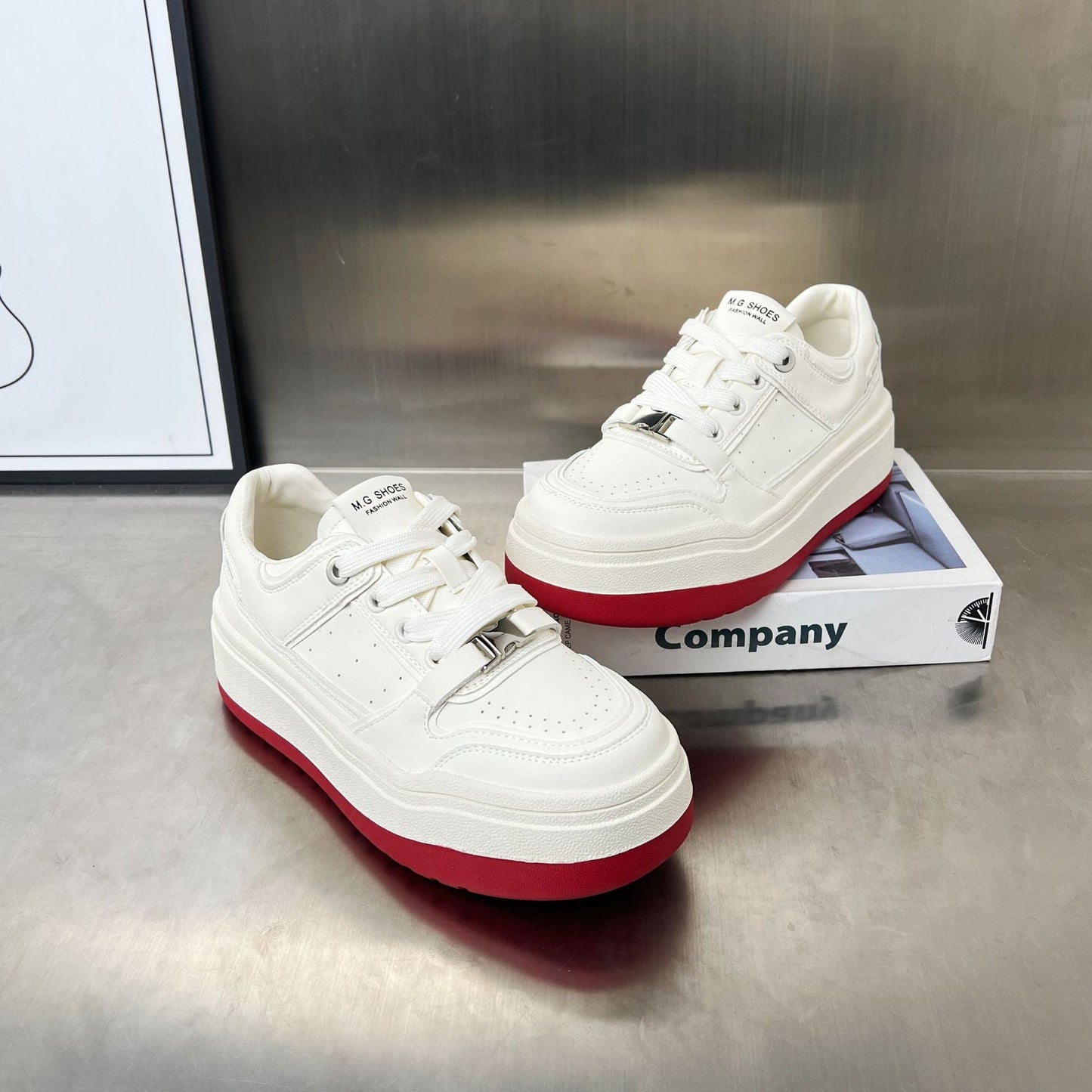 Damen Sneaker Plattform Schuhe Moderne Sportlich Komfortabel