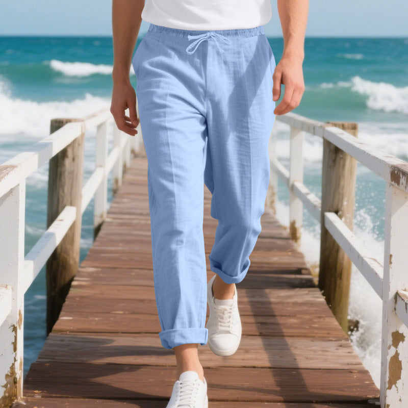 Herren Strandhose Bequem Elastisch mit Kordelzug