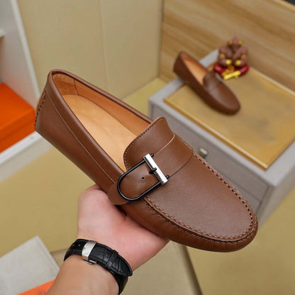 Herren Mokassin Leder Schuhe Schnalle Modern