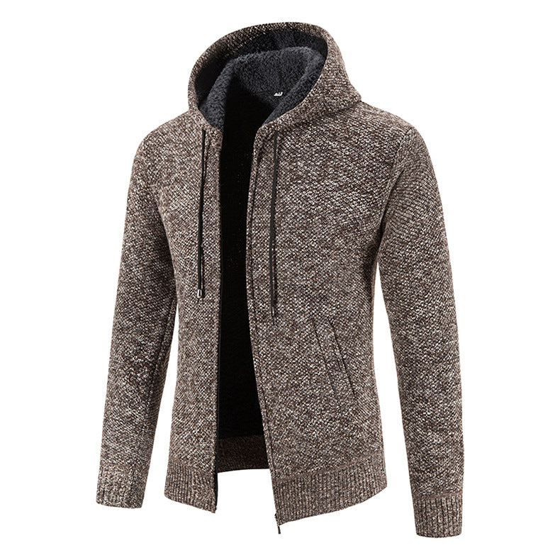 Herren Strickjacke Modern Kapuze Strukturiert Winter