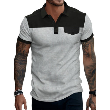Herren Polohemd Sportlich Modern Kontrast Kragen