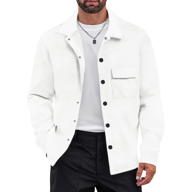 Herren Overshirt Jacke Modern mit Brusttasche und Struktur