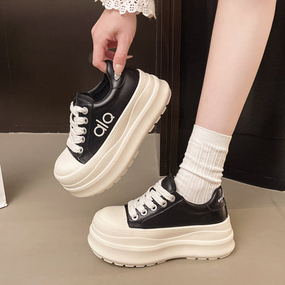 Damen Sneaker High Heel Plattform atmungsaktiv Komfort