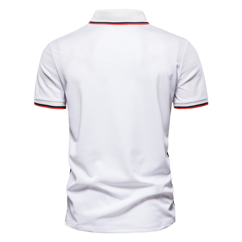 Herren Polohemd Farbblock-Design Baumwolle Modern