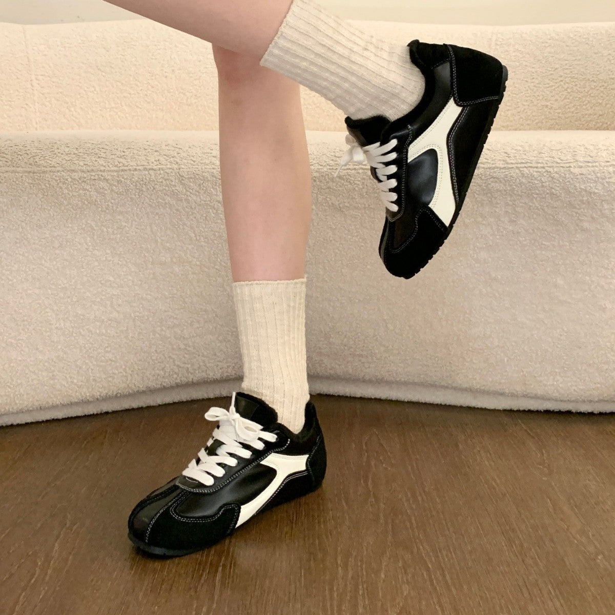 Damen Sneaker Warm Kunstfell Rutschfest Sportlich