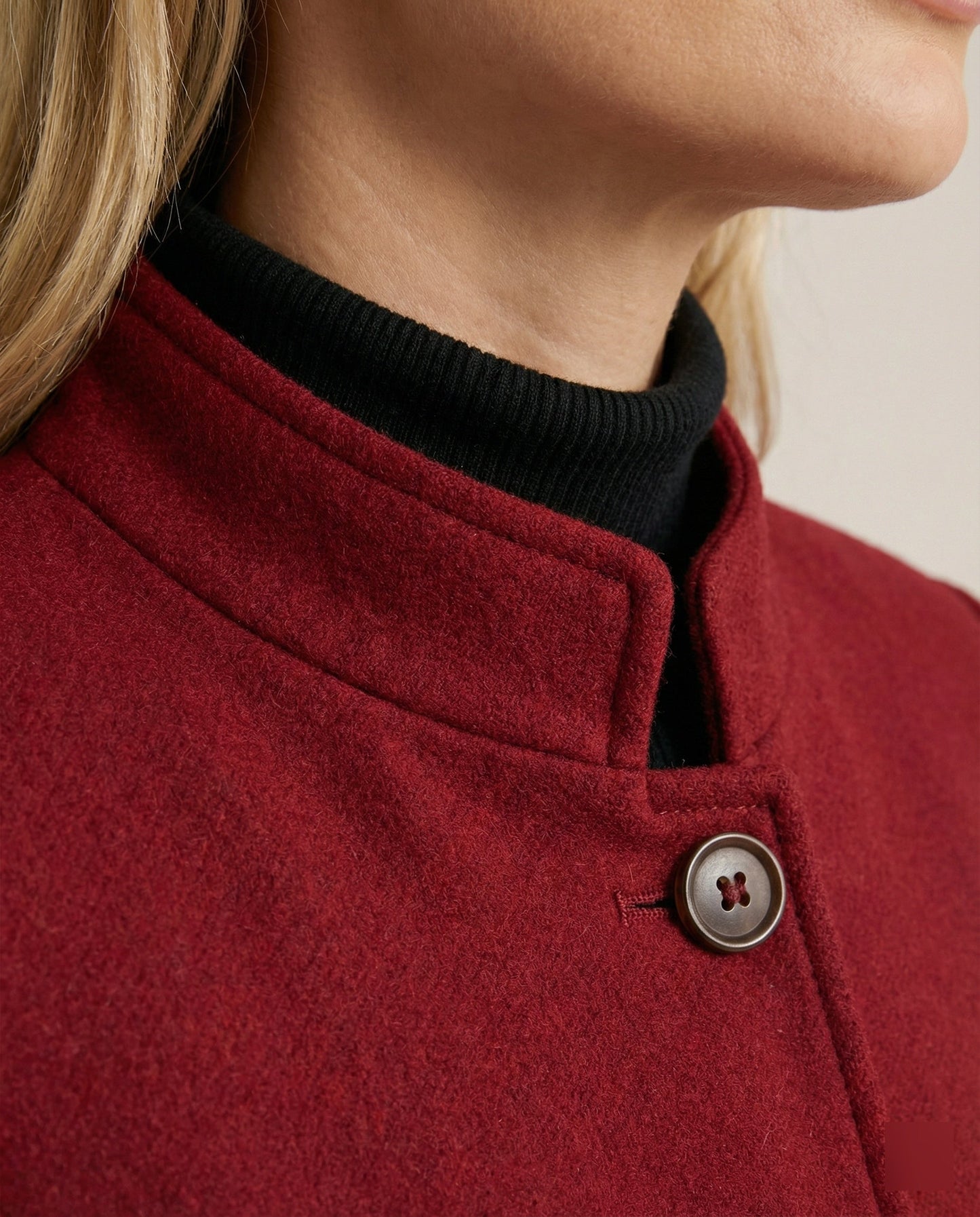 Maßgeschneiderter Blazer Rot mit Stehkragen Modern