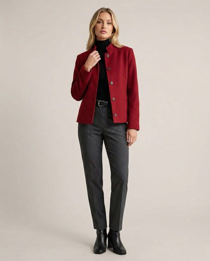 Maßgeschneiderter Blazer Rot mit Stehkragen Modern