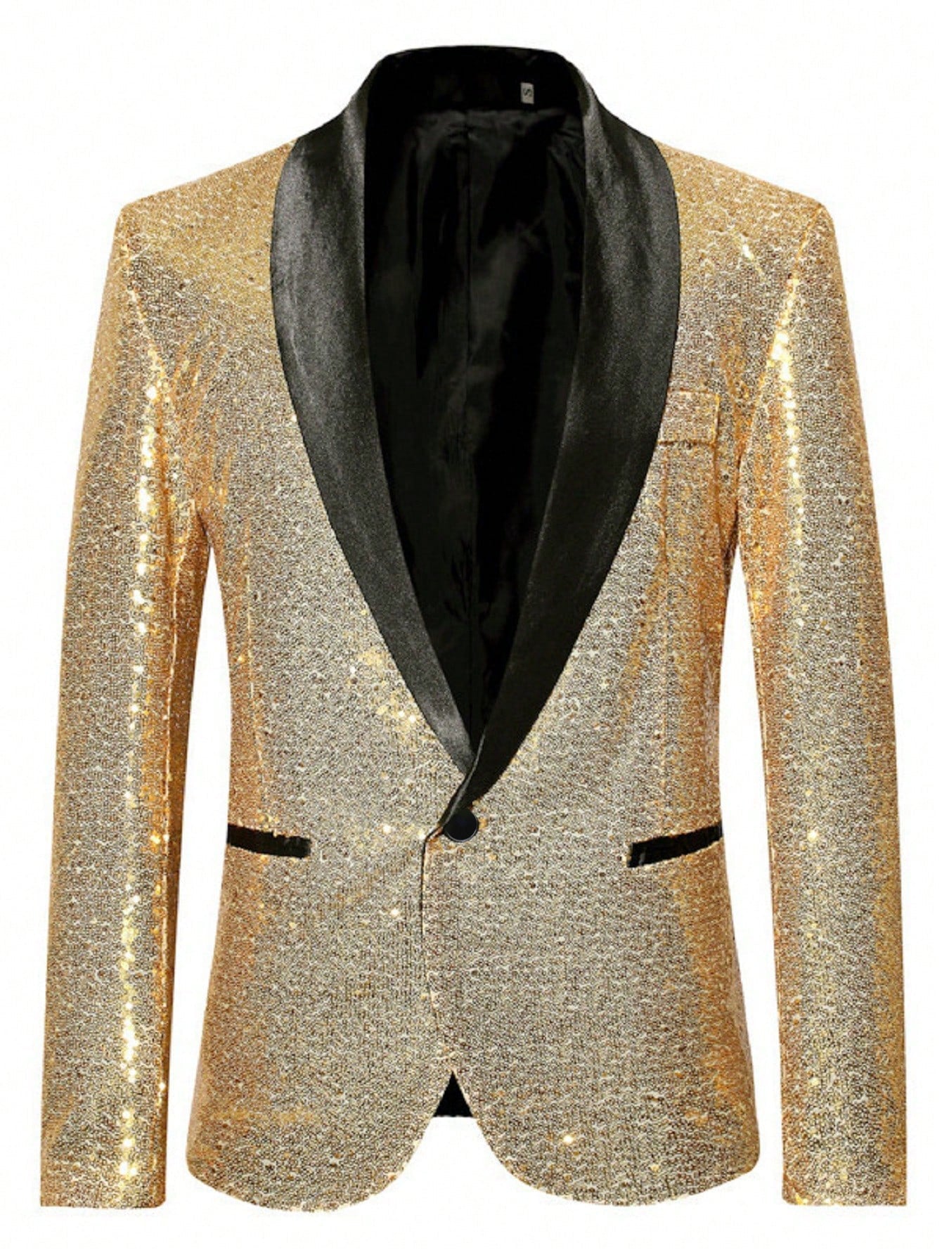 Herren Paillettenblazer Glamour Schwarz Elegant
