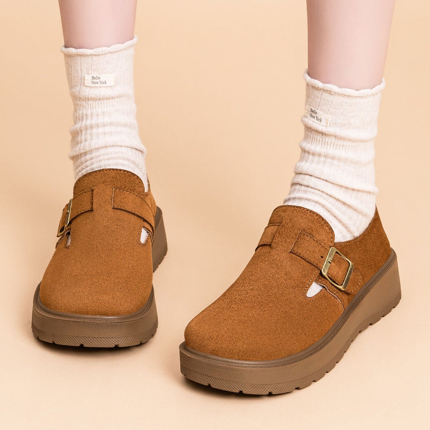 Damen Slipper Elegante Schnallenverschluss Warm - BerlinGlamour