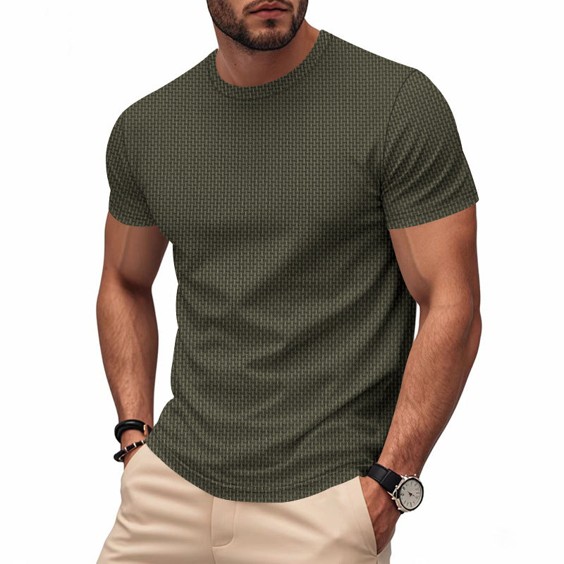 Herren T-Shirt Kurzarm Atmungsaktiv mit Struktur-Design