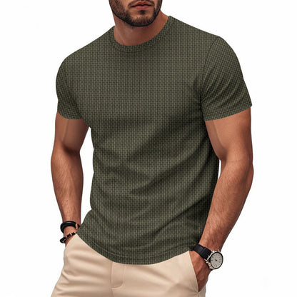 Herren T-Shirt Kurzarm Atmungsaktiv mit Struktur-Design