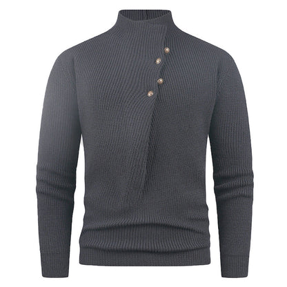 Herren Pullover Modern Stehkragen Dekorative Knöpfe