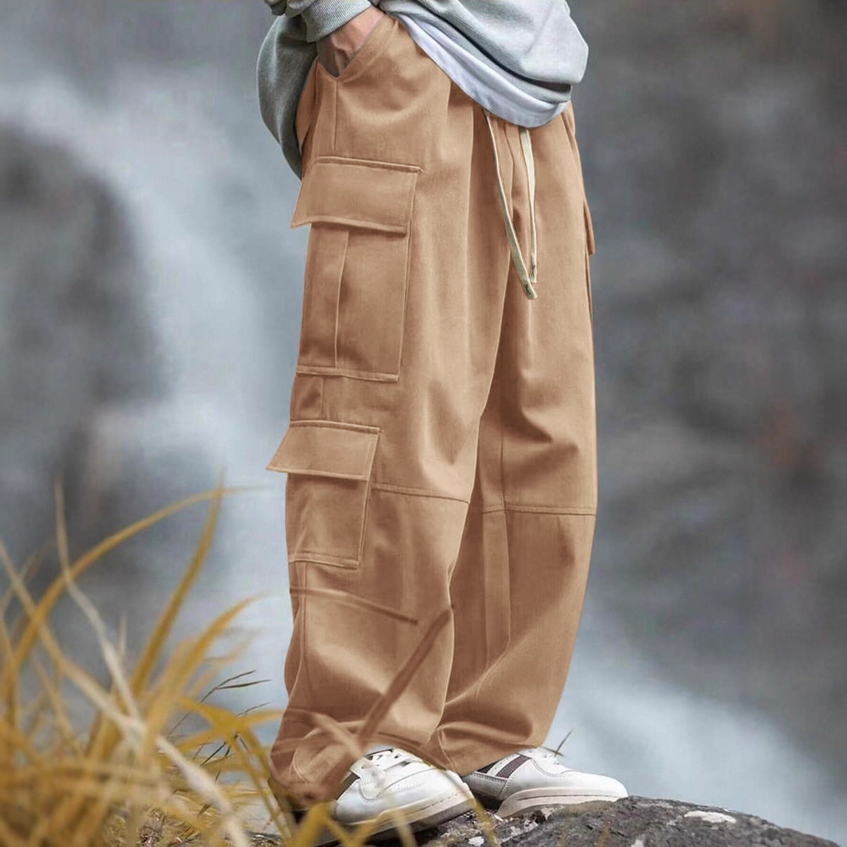 Herren Cargo-Hosen Bequem mit Seitentaschen und Relaxed-Fit