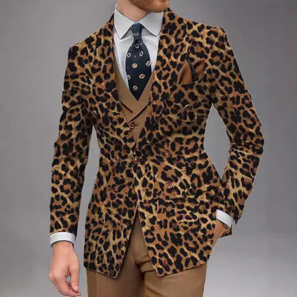 Herren Blazer Doppelt gefüttert Business Elegant Punktmuster
