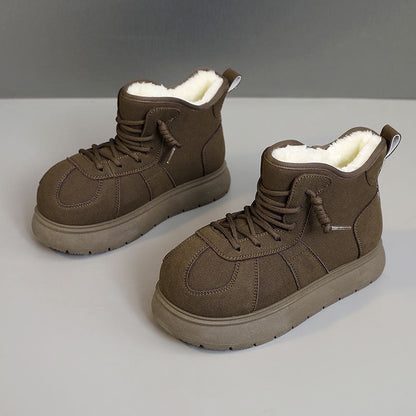 Damen Sneaker Warm Hochgeschnitten Kuschelig Innenfutter