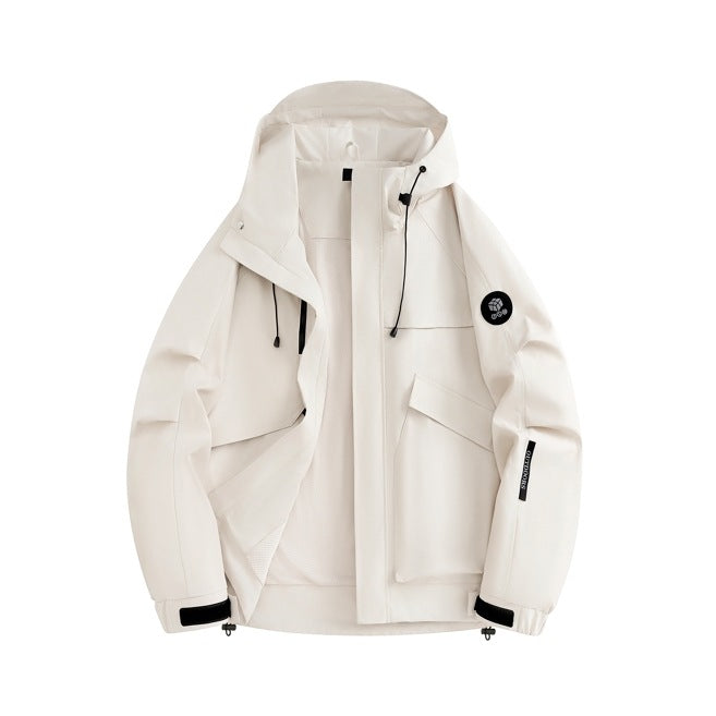 Herren Outdoor-Jacke Wasserdicht Mit Verstellbarer Kapuze Funktionell