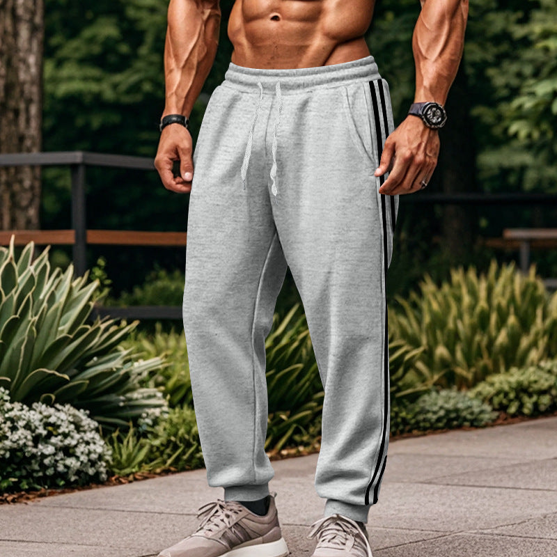 Herren Jogginghose Sportlich Mit Streifen Schwarz - BerlinGlamour