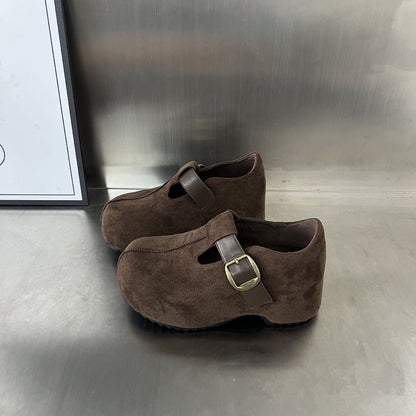 Damen Clogs Komfortabel Wildleder Schnallenverschluss Modern