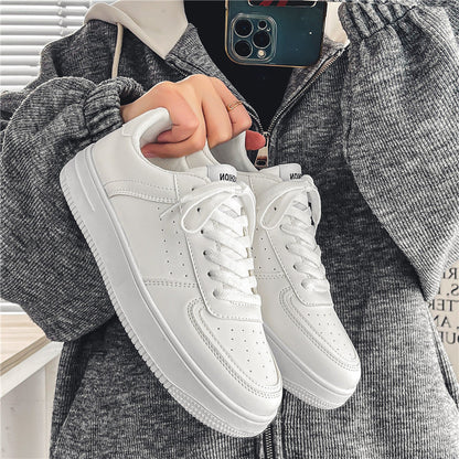 Damen Sneaker Klassisch Perforiert Weiße Sportschuhe