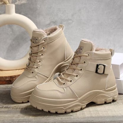 Damen Schnürstiefel Warmfleece Rutschfest Winter