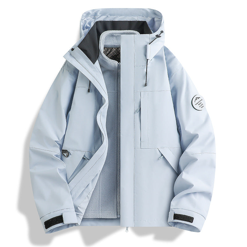 Herren Outdoorjacke Wasserdicht Verstellbares Kapuzen Design