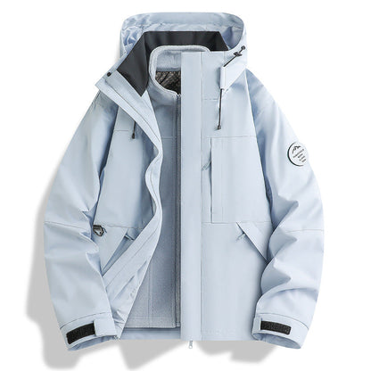 Herren Outdoorjacke Wasserdicht Verstellbares Kapuzen Design