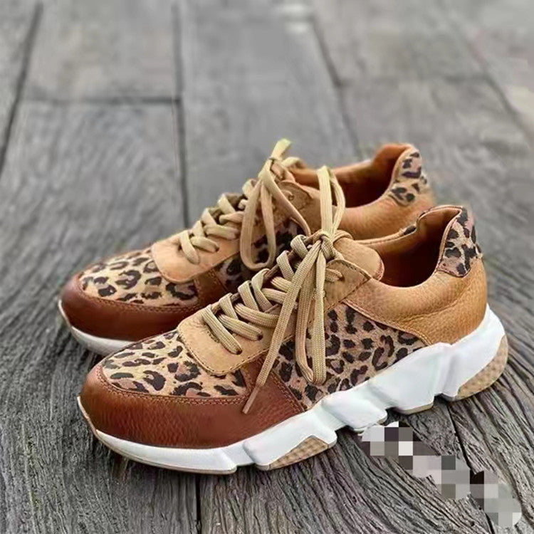 Damen Sneaker Leoparden-Design Atmungsaktiv Sportlich