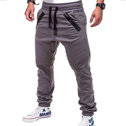 Herren Cargo-Hose Reißverschluss Taschen Rippstrick Modern
