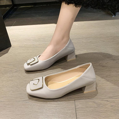 Damen Pumps Komfortabel Schnallen Detail Stilvoll