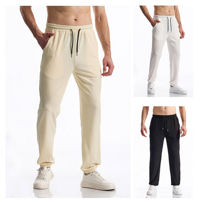 Herren Sport-Hose Bequem Elastisch Streifen-Design