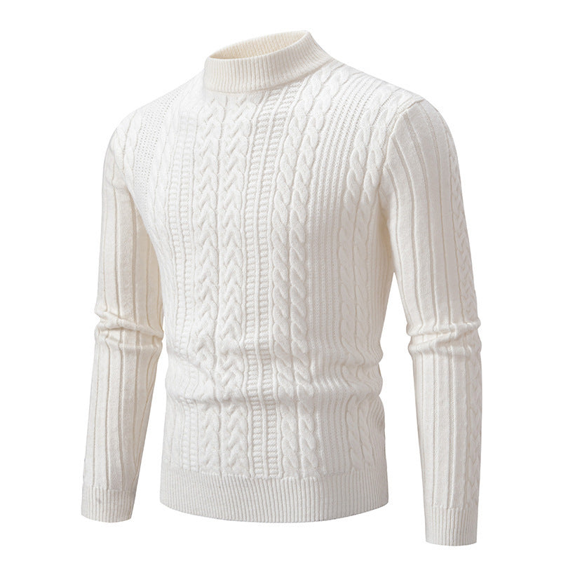 Herren Pullover Rollkragen Modern Eleganter Zopfmuster