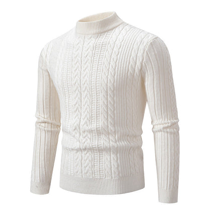 Herren Pullover Rollkragen Modern Eleganter Zopfmuster