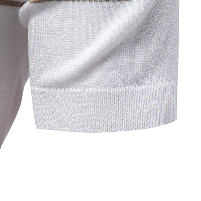 Herren Polo-Shirt Sportlich Streifenmuster Elegant