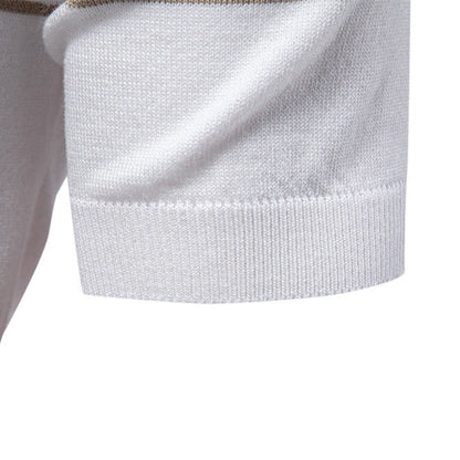Herren Polo-Shirt Sportlich Streifenmuster Elegant