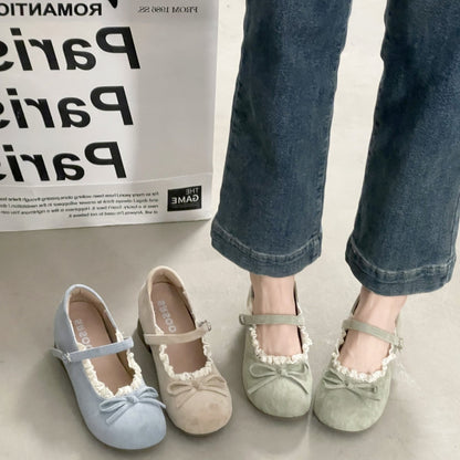 Damen Ballerinas Elegante Rüschen Sneaker Schuhe Bequem