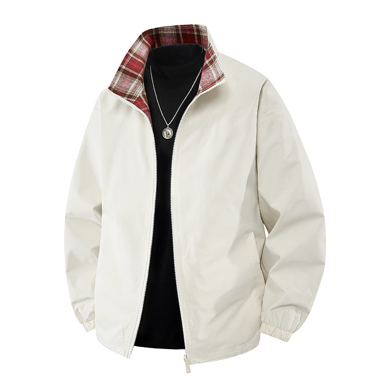 Herren Bomberjacke Leicht Kariert Modern