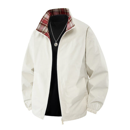 Herren Bomberjacke Leicht Kariert Modern