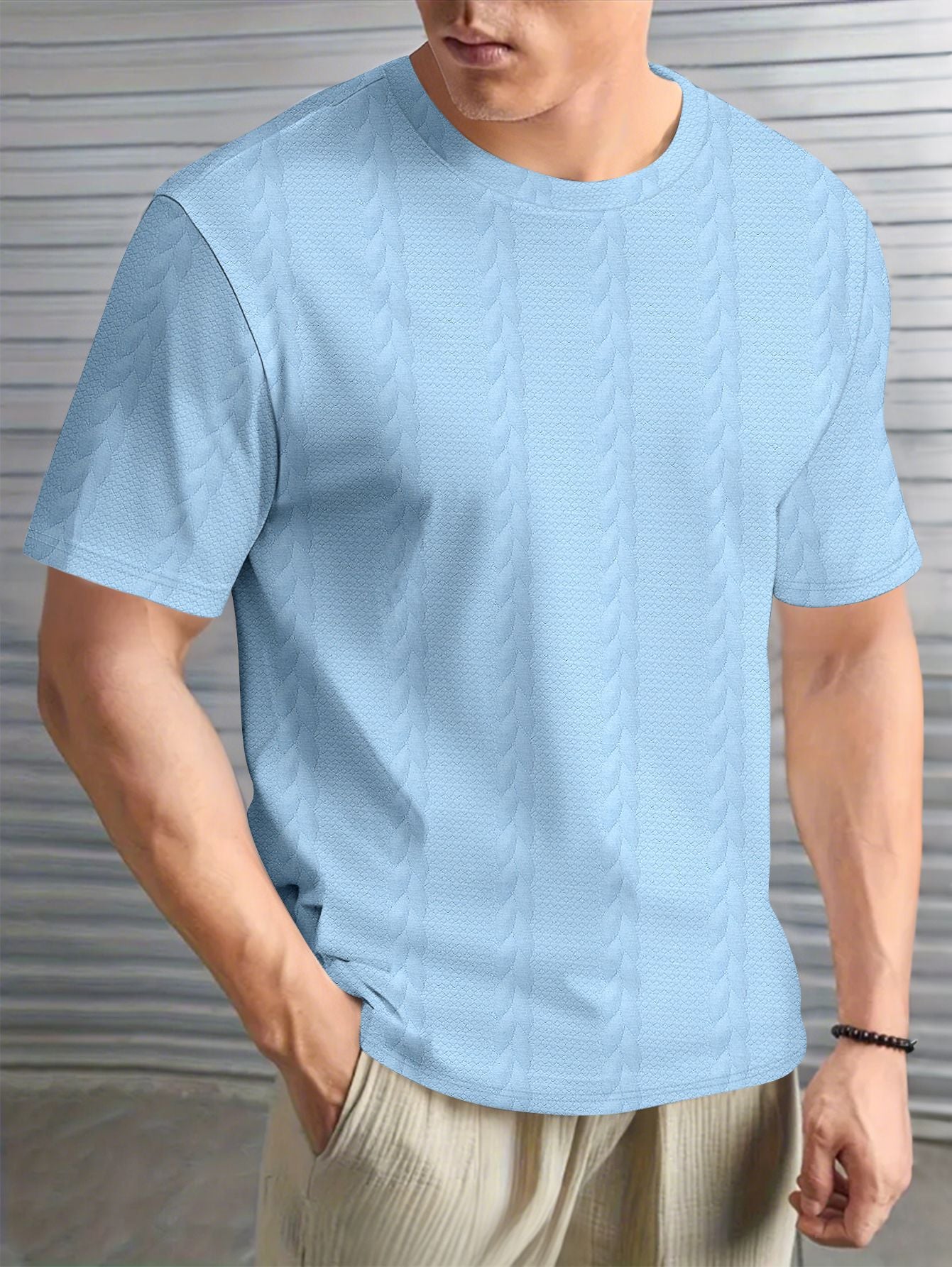Herren T-Shirt Lässig Strukturiert Urban Style