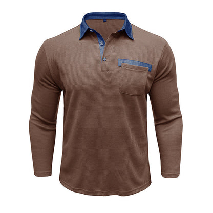 Herren Polohemd Langarm Modern Eleganter Stil