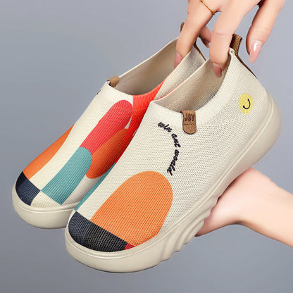 Damen Sneaker Bequem Slip-On mit Farbakzenten Trendy - BerlinGlamour