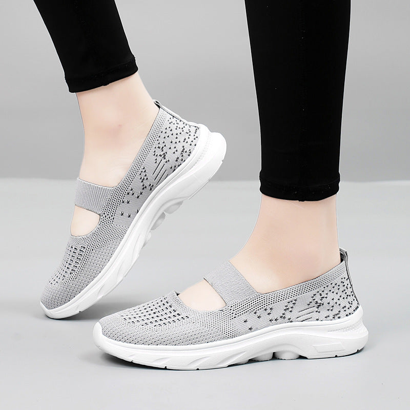 Damen Sneaker Bequem Slip On mit Riemen Polster - BerlinGlamour