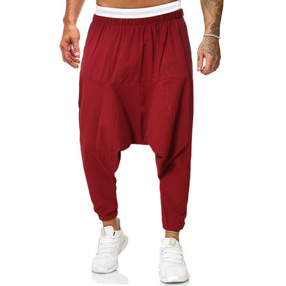 Herren Haremshose Bequem Elastisch Taschen