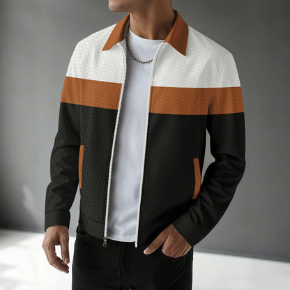 Herren Freizeitjacke Modern mit Kontraststreifen Reißverschluss