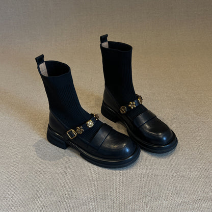 Damen Stiefel Ankle Boots Schnürsenkel Elegante Schwarz