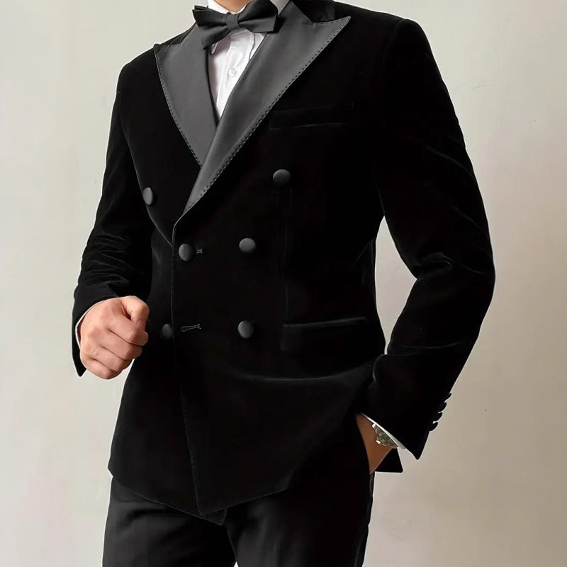 Herren Smokingjacke Elegant Schwarze Abendgarderobe